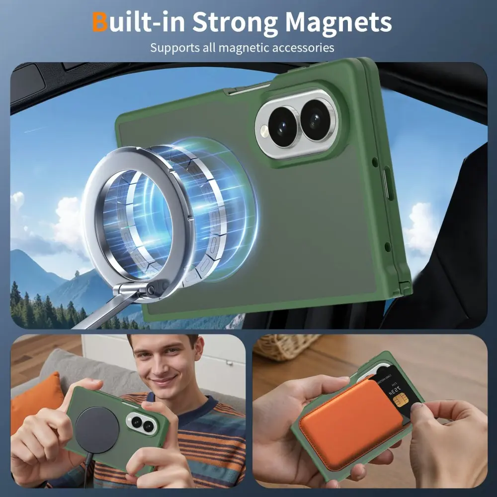 Samsung Galaxy Z Fold 8 Hybrid Hoesje met MagSafe Back Cover Matte Groen afbeelding 6