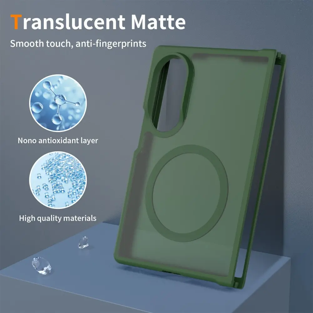 Samsung Galaxy Z Fold 8 Hybrid Hoesje met MagSafe Back Cover Matte Groen afbeelding 4