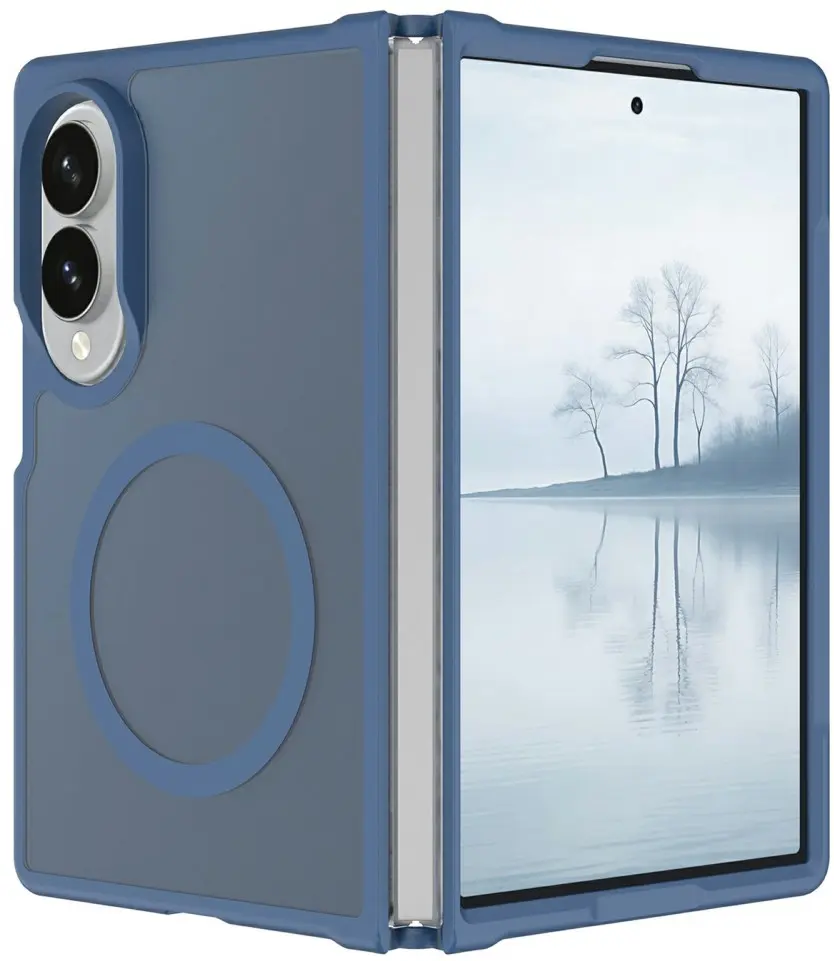 Samsung Galaxy Z Fold 8 Hybrid Hoesje met MagSafe Back Cover Matte Blauw afbeelding 1