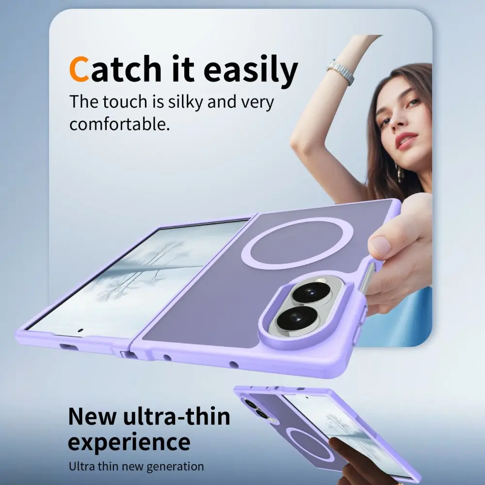 Samsung Galaxy Z Fold 8 Hybrid Hoesje met MagSafe Back Cover Matte Paars afbeelding 5