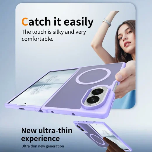 Samsung Galaxy Z Fold 8 Hybrid Hoesje met MagSafe Back Cover Matte Paars afbeelding 5