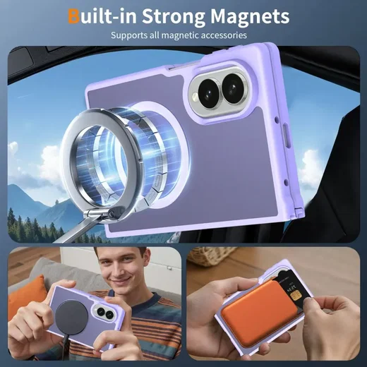 Samsung Galaxy Z Fold 8 Hybrid Hoesje met MagSafe Back Cover Matte Paars afbeelding 6