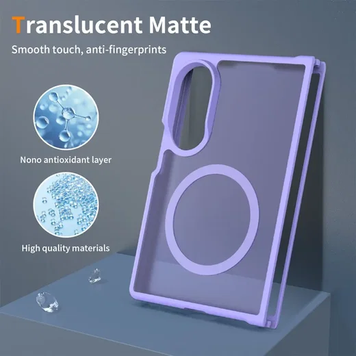 Samsung Galaxy Z Fold 8 Hybrid Hoesje met MagSafe Back Cover Matte Paars afbeelding 4