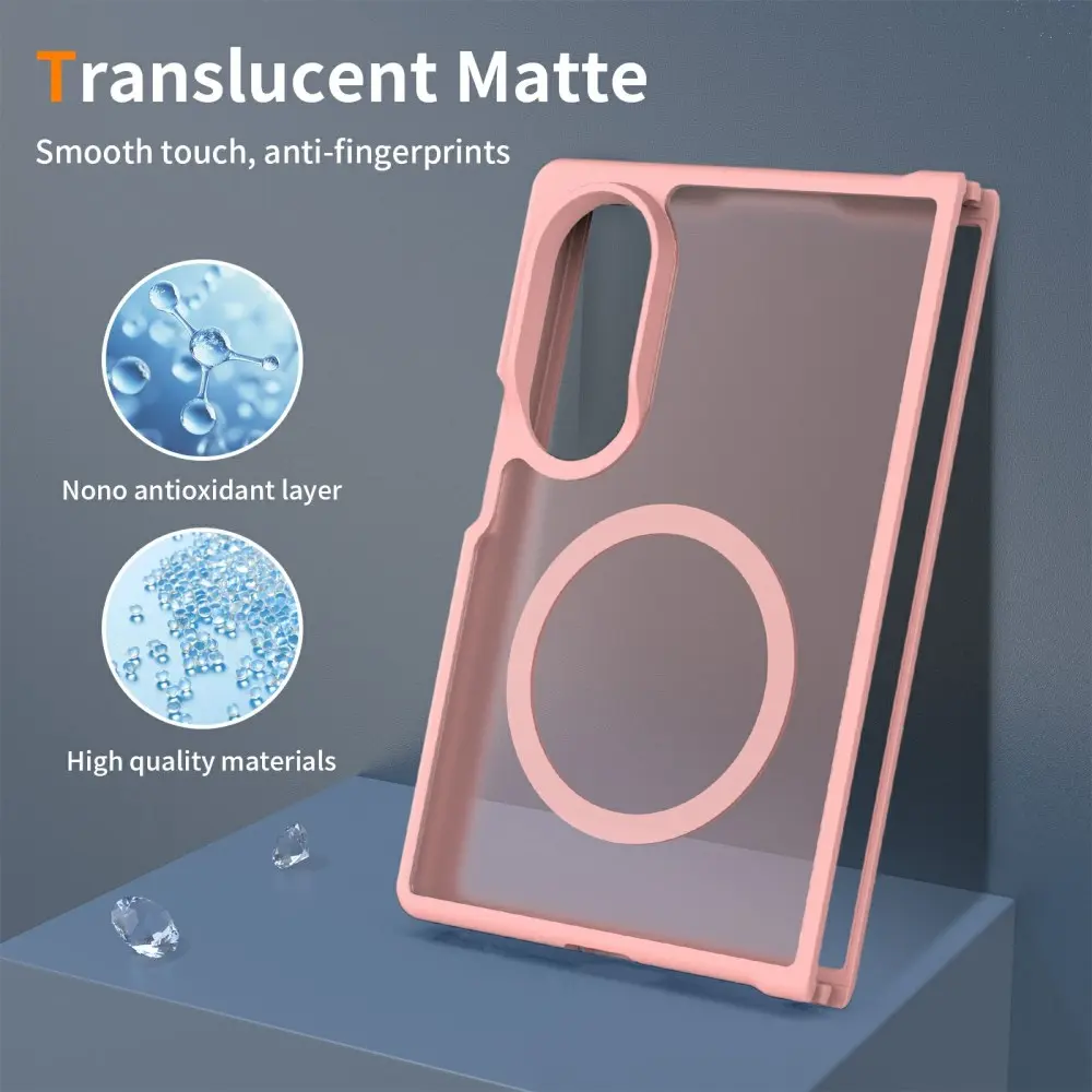 Samsung Galaxy Z Fold 8 Hybrid Hoesje met MagSafe Back Cover Matte Roze afbeelding 3