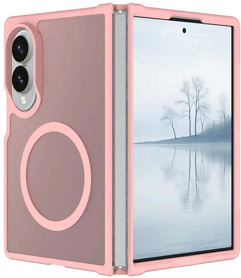 Samsung Galaxy Z Fold 8 Hybrid Hoesje met MagSafe Back Cover Matte Roze afbeelding 1