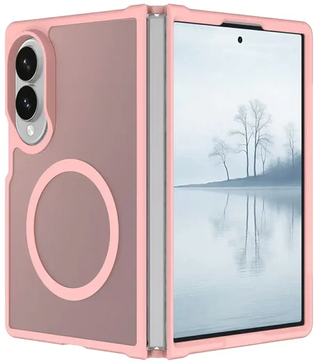 Samsung Galaxy Z Fold 8 Hybrid Hoesje met MagSafe Back Cover Matte Roze afbeelding 1