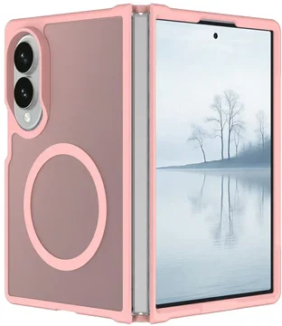 Samsung Galaxy Z Fold 8 Hybrid Hoesje met MagSafe Back Cover Matte Roze