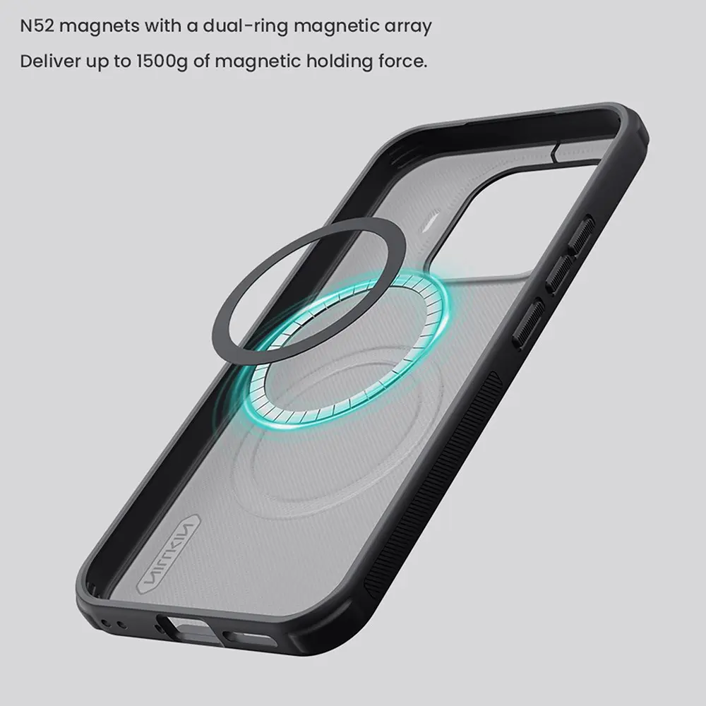 Nillkin Frosted Shield Xiaomi 17T Hoesje MagSafe Back Cover Clear Black afbeelding 3