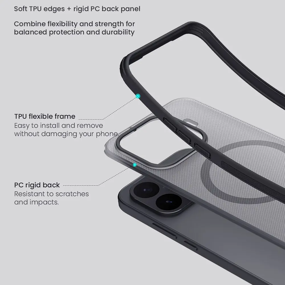Nillkin Frosted Shield Xiaomi 17T Hoesje MagSafe Back Cover Clear Black afbeelding 2