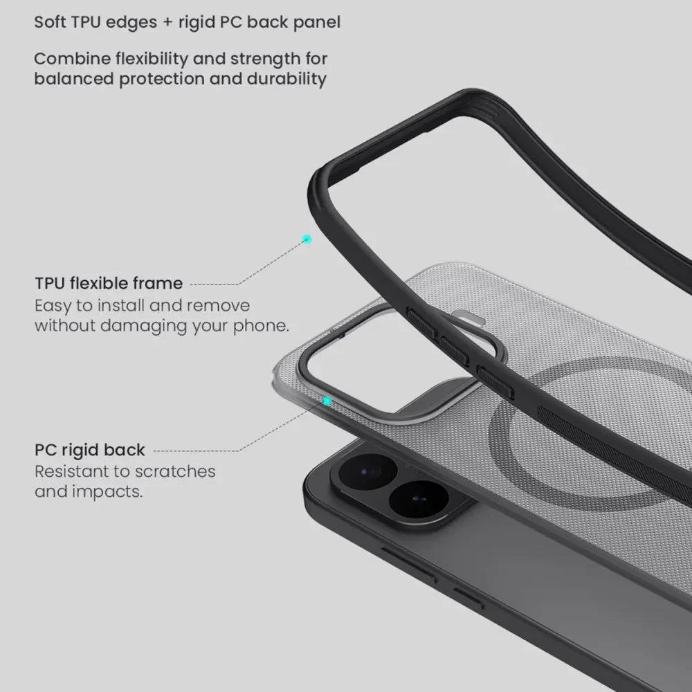 Nillkin Frosted Shield Xiaomi 17T Pro Hoesje MagSafe Back Cover Clear Zwart afbeelding 2