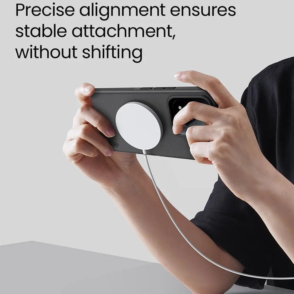 Nillkin Frosted Shield Xiaomi 17T Pro Hoesje MagSafe Back Cover Clear Zwart afbeelding 4
