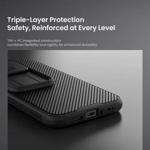 Nillkin CamShield Pro Xiaomi 17T Pro Hoesje met Camera Slider Clear Zwart afbeelding 4