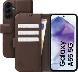 Rosso Element Modern Samsung Galaxy A55 Hoesje Book Case Wallet Bruin afbeelding