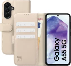 Rosso Element Modern Samsung Galaxy A55 Hoesje Book Case Wallet Beige afbeelding