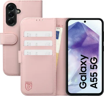 Rosso Element Modern Samsung Galaxy A55 Hoesje Book Case Wallet Roze