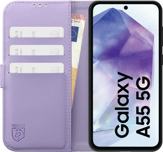 Rosso Element Modern Samsung Galaxy A55 Hoesje Book Case Wallet Paars afbeelding 3