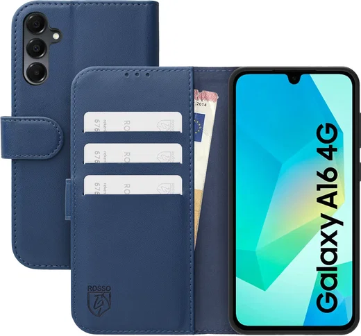 Rosso Element Modern Samsung Galaxy A16 Hoesje Book Case Wallet Blauw afbeelding 1