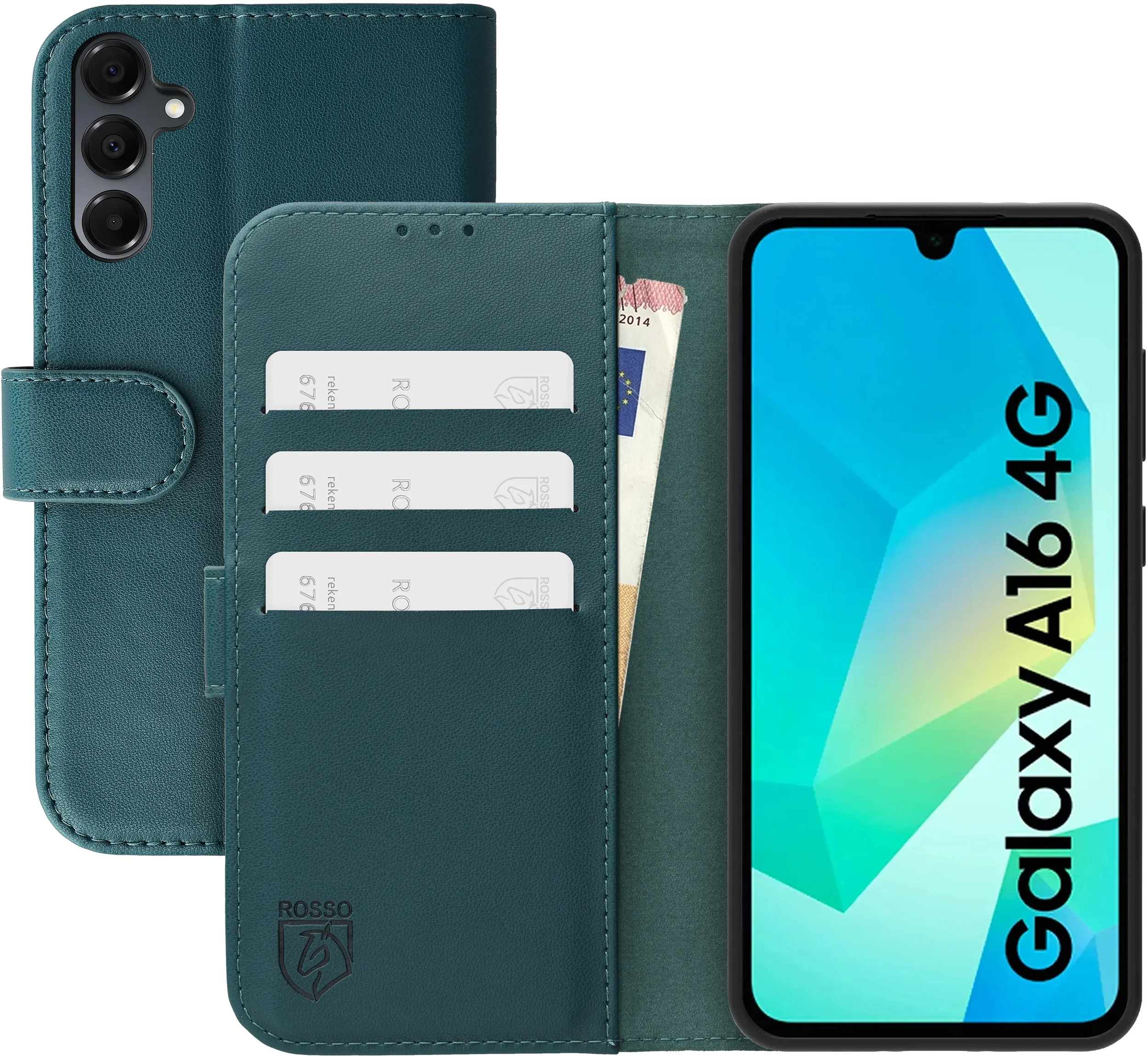 Rosso Element Modern Samsung Galaxy A16 Hoesje Book Case Wallet Groen afbeelding 1
