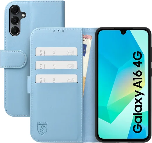 Rosso Element Modern Samsung Galaxy A16 Hoesje Book Case Wallet Licht Blauw afbeelding 1