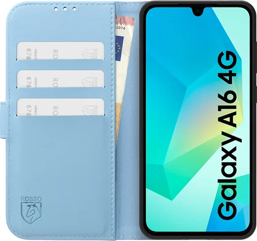 Rosso Element Modern Samsung Galaxy A16 Hoesje Book Case Wallet Licht Blauw afbeelding 3