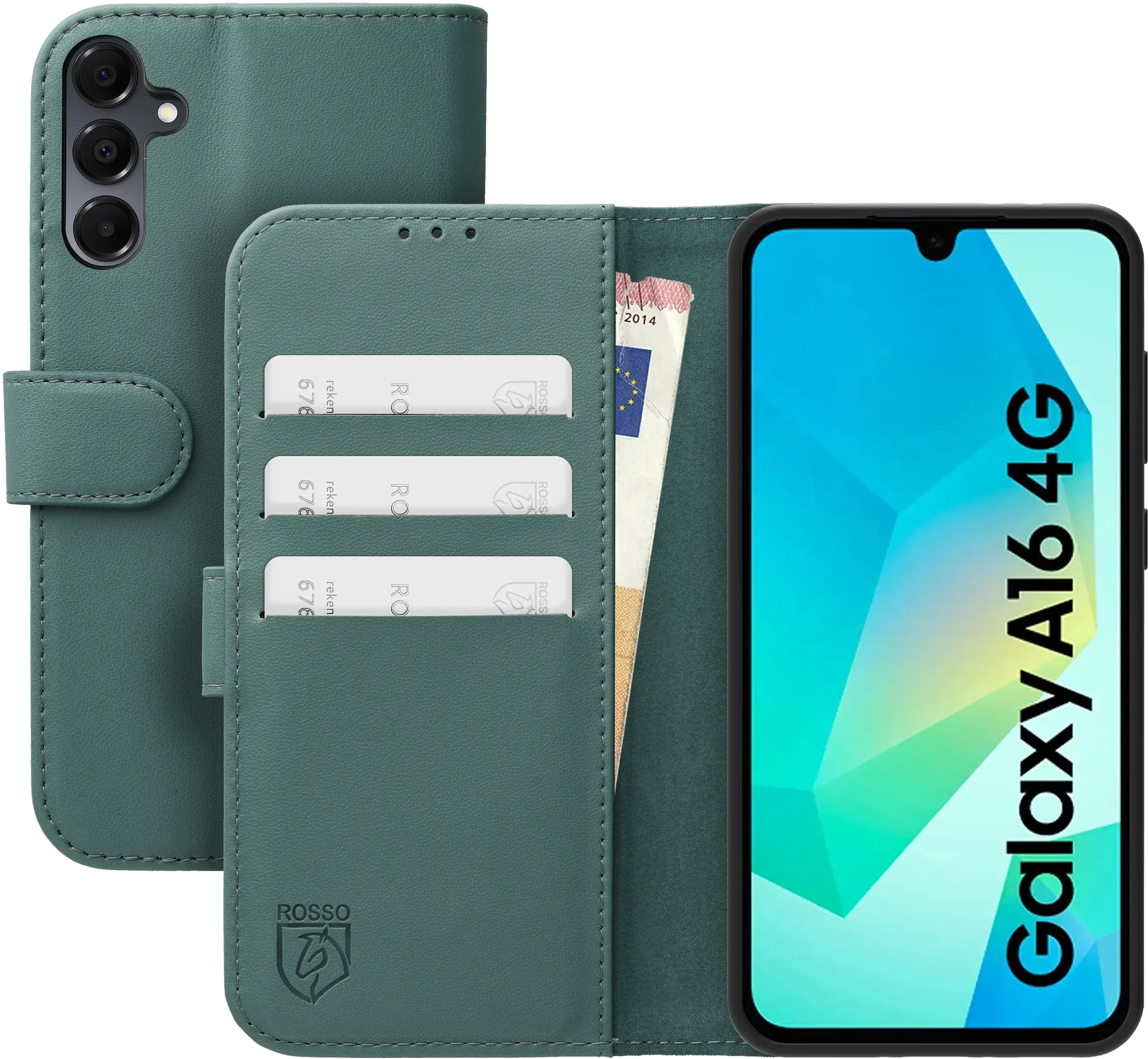Rosso Element Modern Samsung Galaxy A16 Hoesje Book Case Wallet Licht Groen afbeelding 1