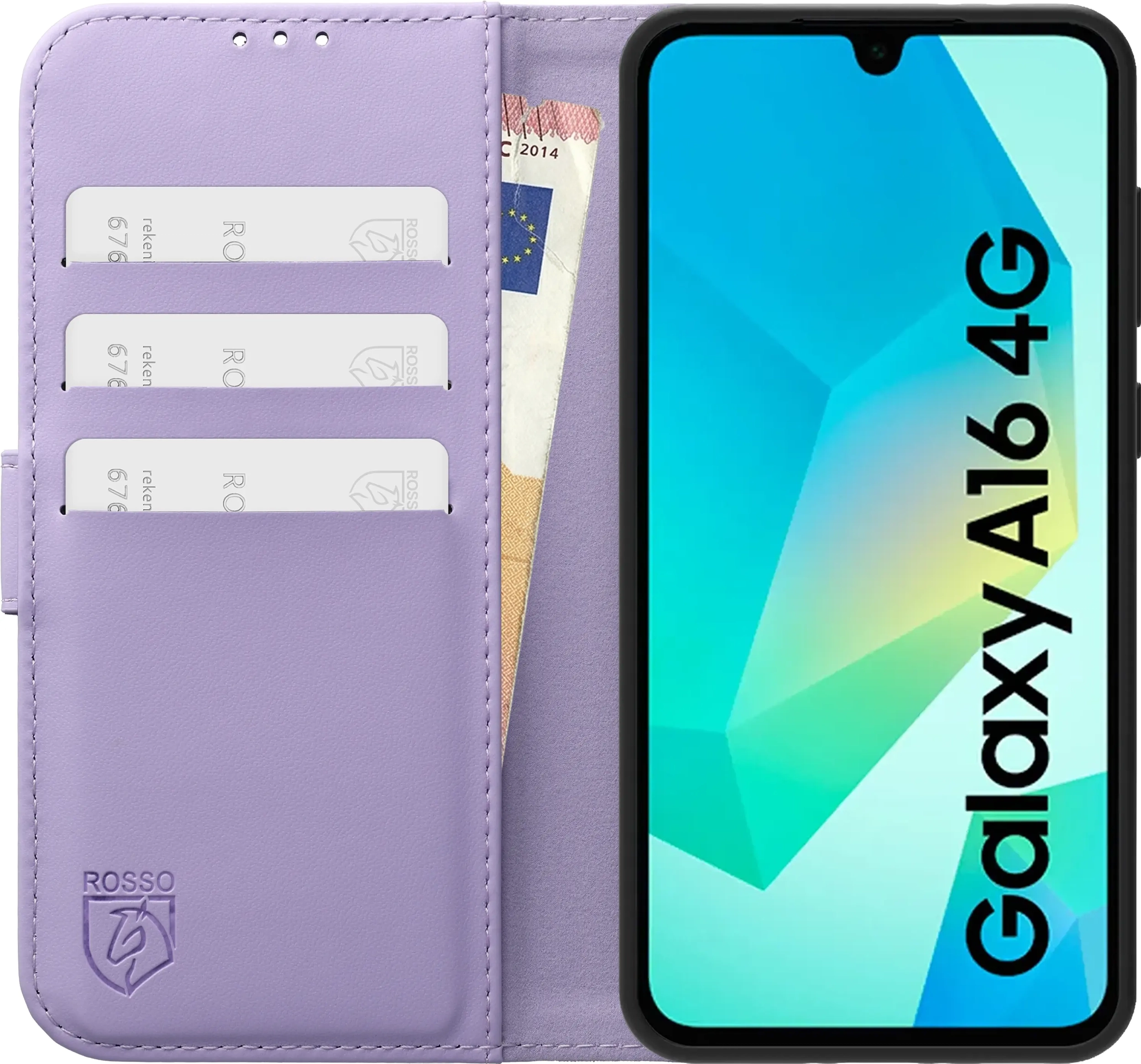 Rosso Element Modern Samsung Galaxy A16 Hoesje Book Case Wallet Paars afbeelding 3
