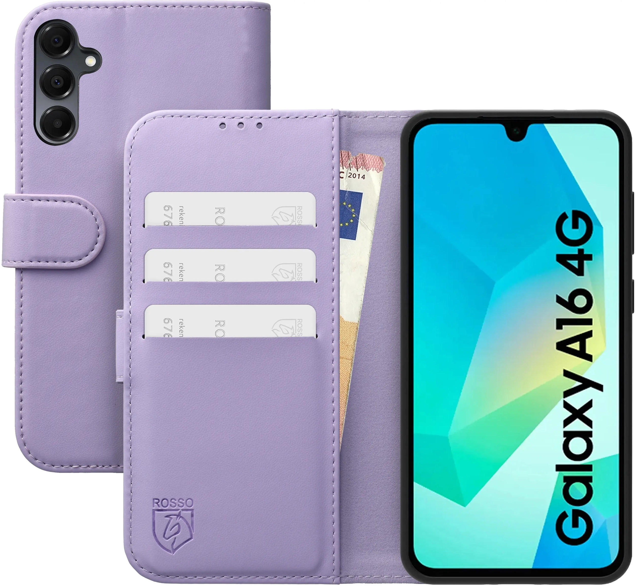 Rosso Element Modern Samsung Galaxy A16 Hoesje Book Case Wallet Paars afbeelding 1