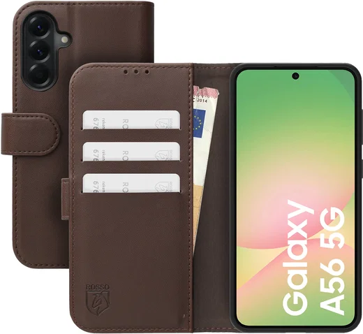 Rosso Element Modern Samsung Galaxy A56 Hoesje Book Case Wallet Bruin afbeelding 1