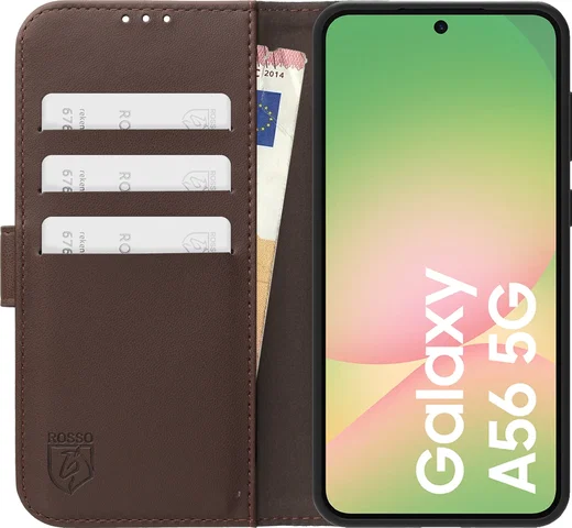 Rosso Element Modern Samsung Galaxy A56 Hoesje Book Case Wallet Bruin afbeelding 3