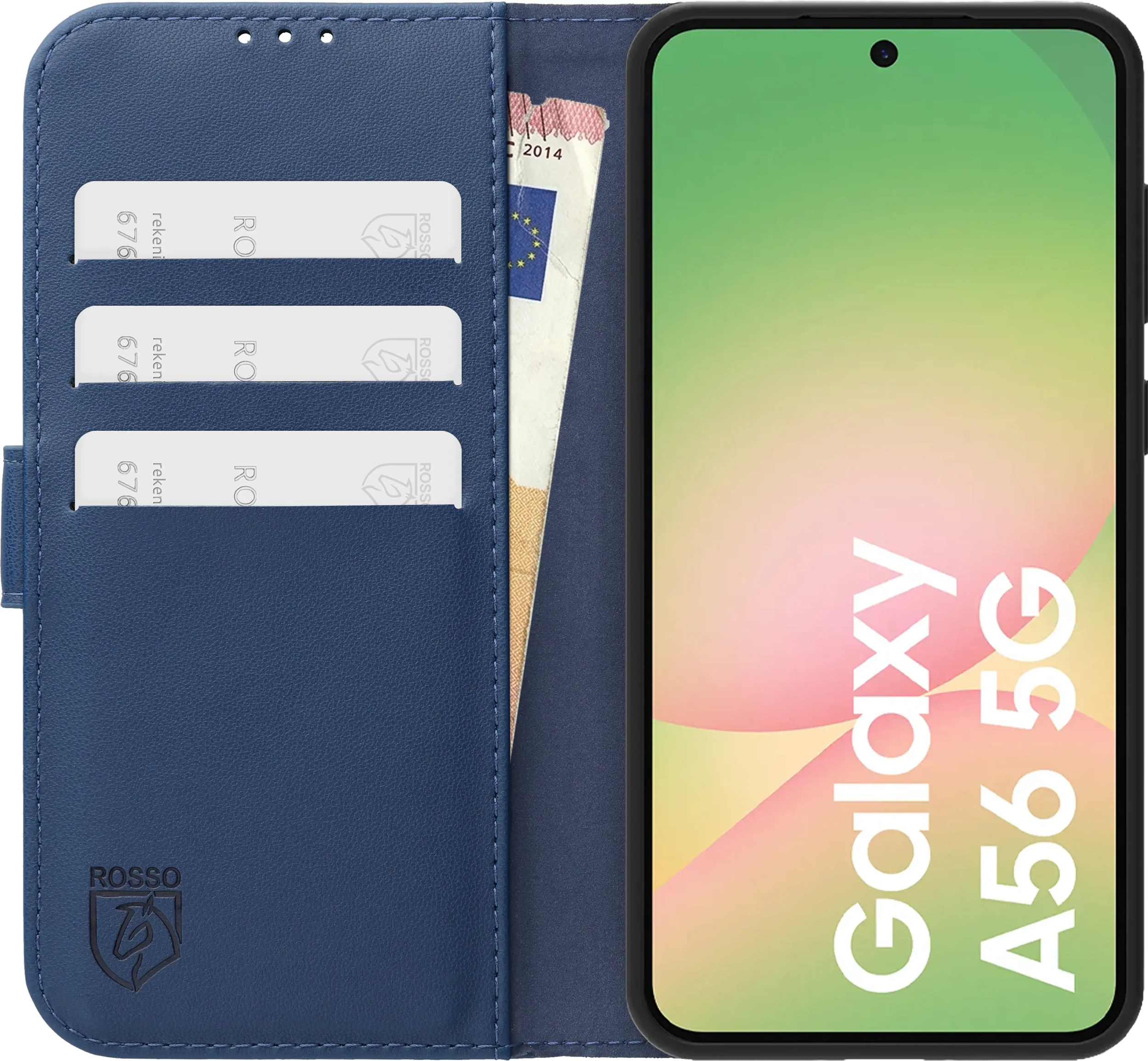 Rosso Element Modern Samsung Galaxy A56 Hoesje Book Case Wallet Licht Blauw afbeelding 3