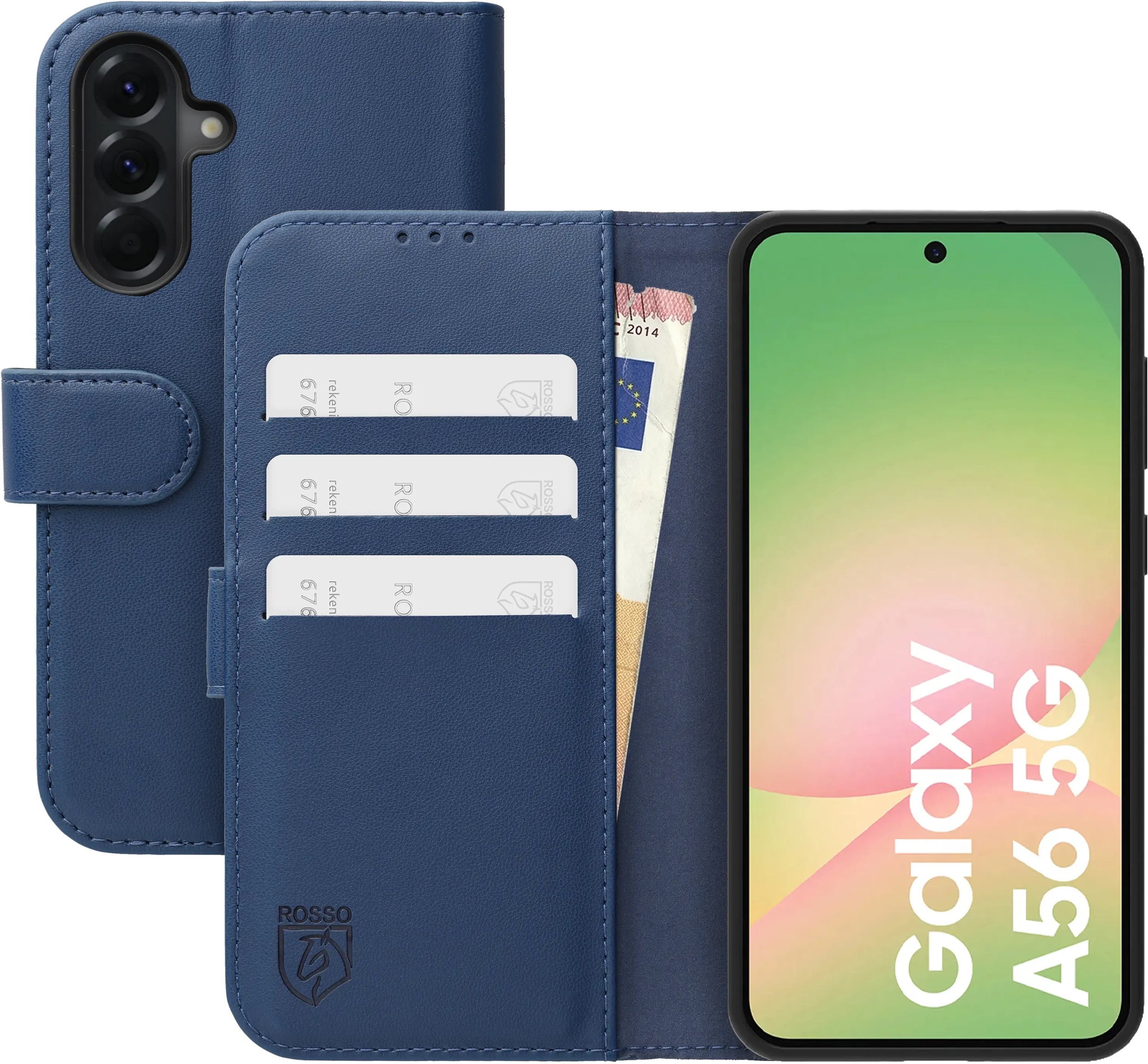 Rosso Element Modern Samsung Galaxy A56 Hoesje Book Case Wallet Licht Blauw afbeelding 1