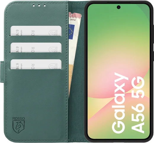 Rosso Element Modern Samsung Galaxy A56 Hoesje Book Case Wallet Licht Groen afbeelding 3