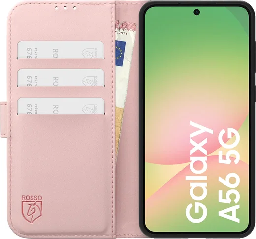Rosso Element Modern Samsung Galaxy A56 Hoesje Book Case Wallet Roze afbeelding 3