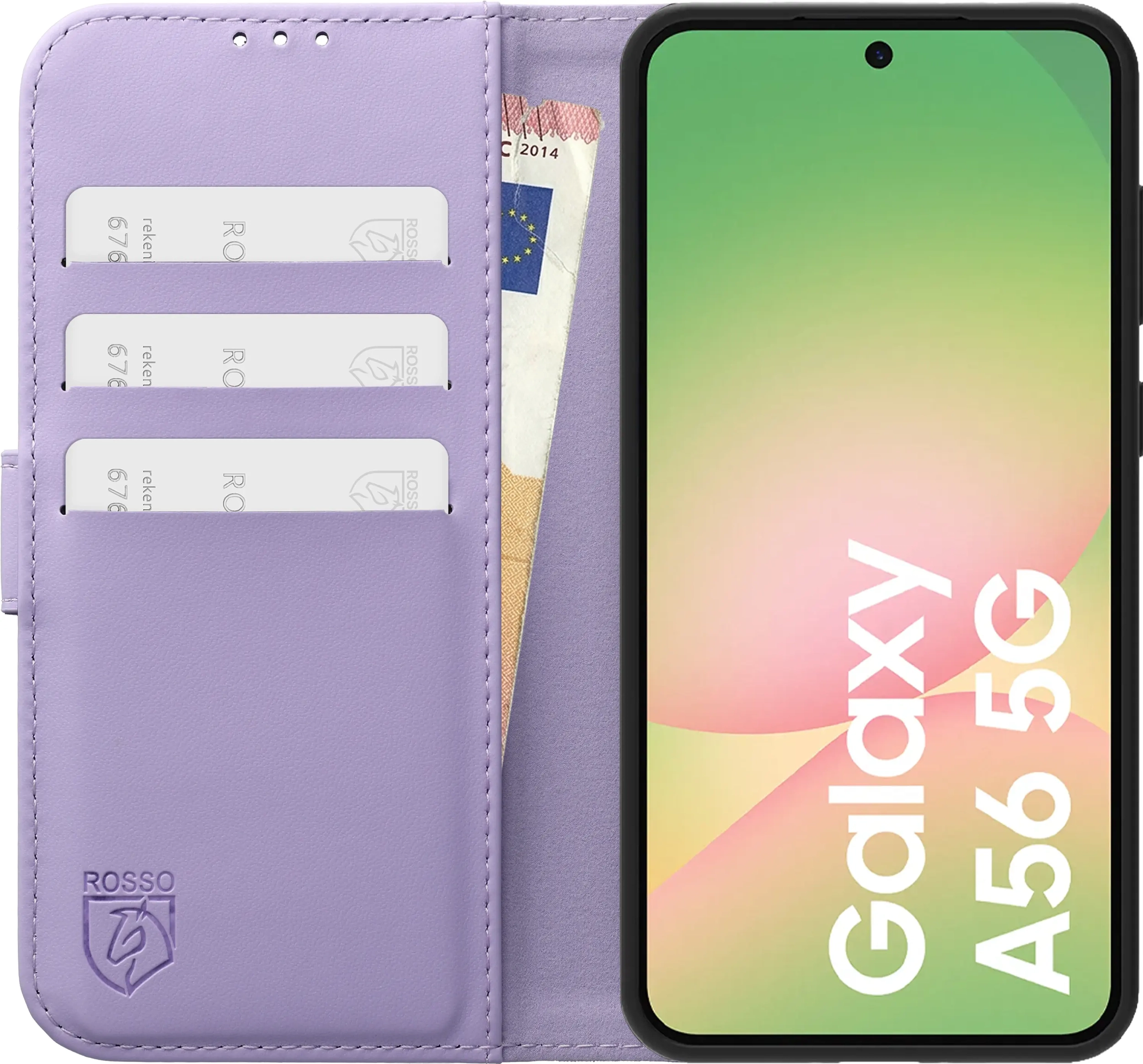 Rosso Element Modern Samsung Galaxy A56 Hoesje Book Case Wallet Paars afbeelding 3