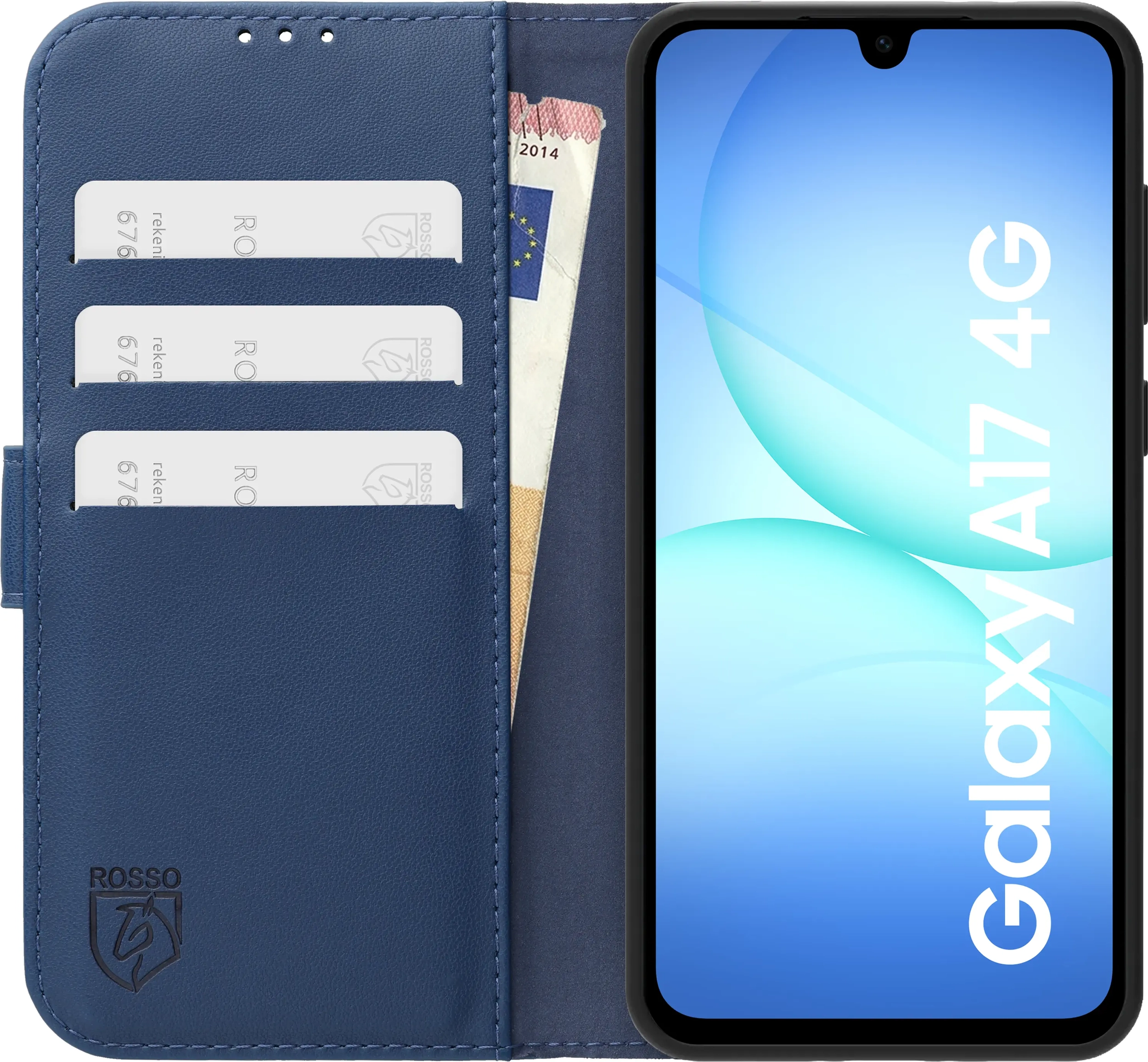 Rosso Element Modern Samsung Galaxy A17 Hoesje Book Case Wallet Blauw afbeelding 3