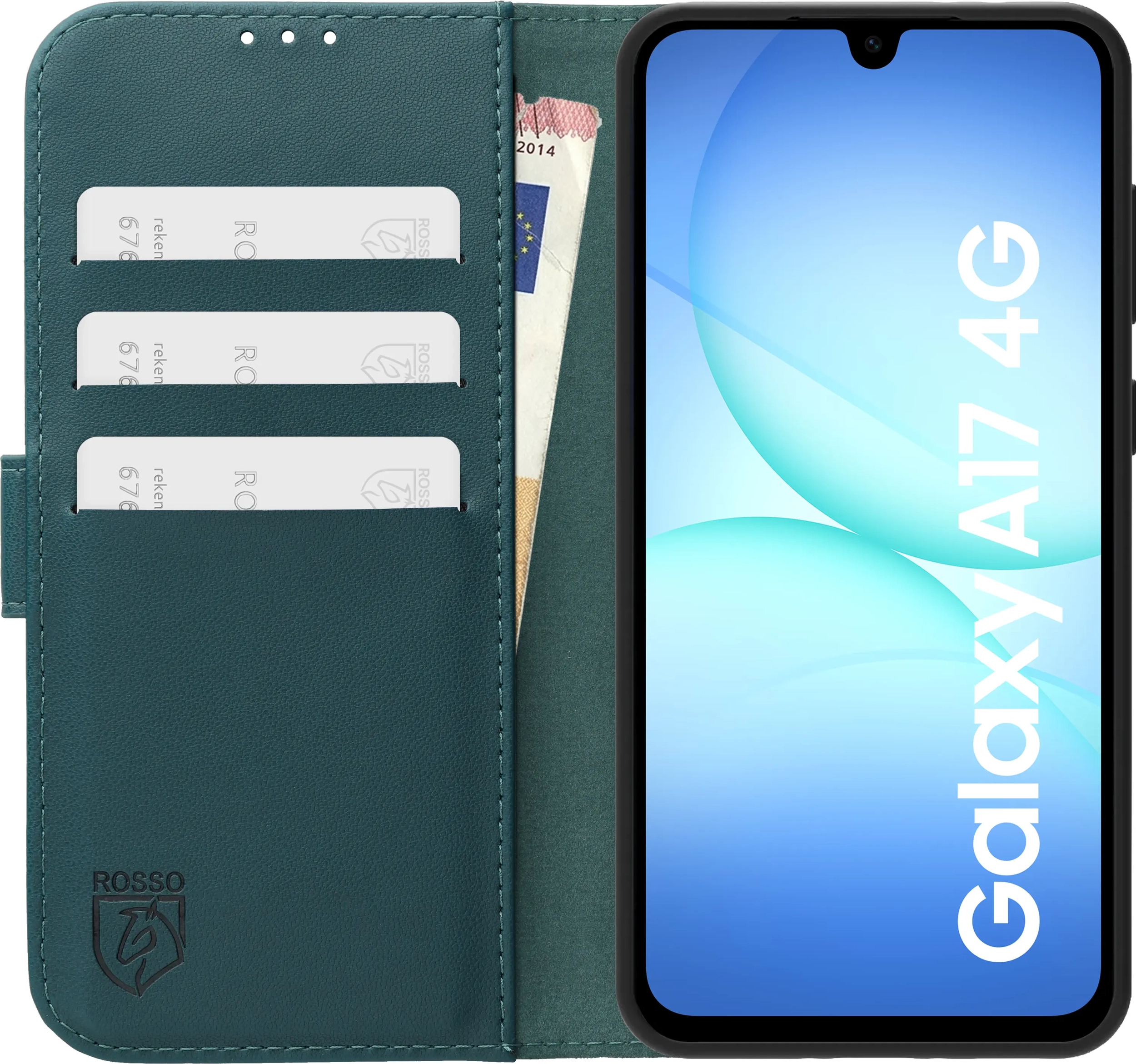 Rosso Element Modern Samsung Galaxy A17 Hoesje Book Case Wallet Groen afbeelding 3