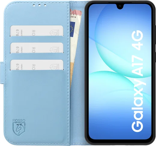 Rosso Element Modern Samsung Galaxy A17 Hoesje Book Case Wallet Licht Blauw afbeelding 3