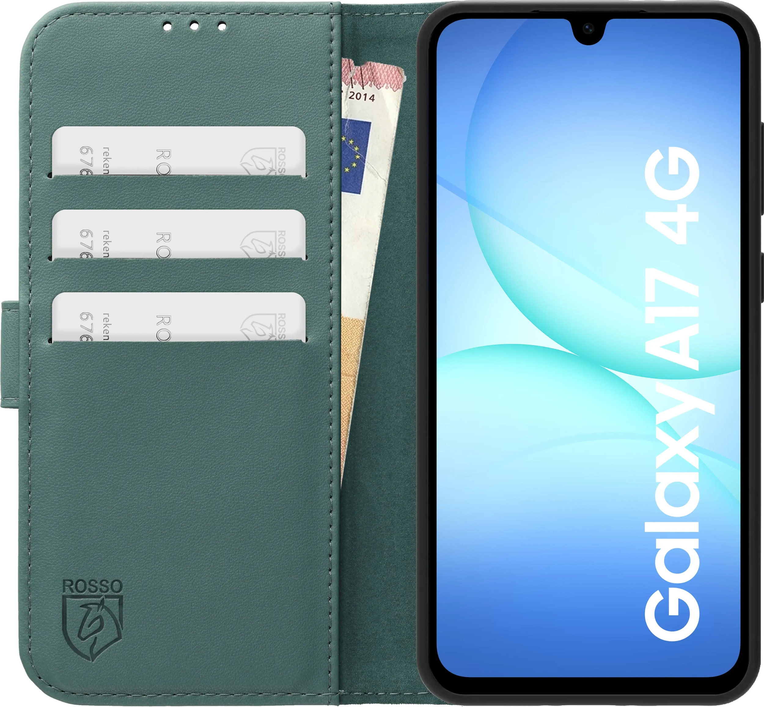 Rosso Element Modern Samsung Galaxy A17 Hoesje Book Case Wallet Licht Groen afbeelding 3
