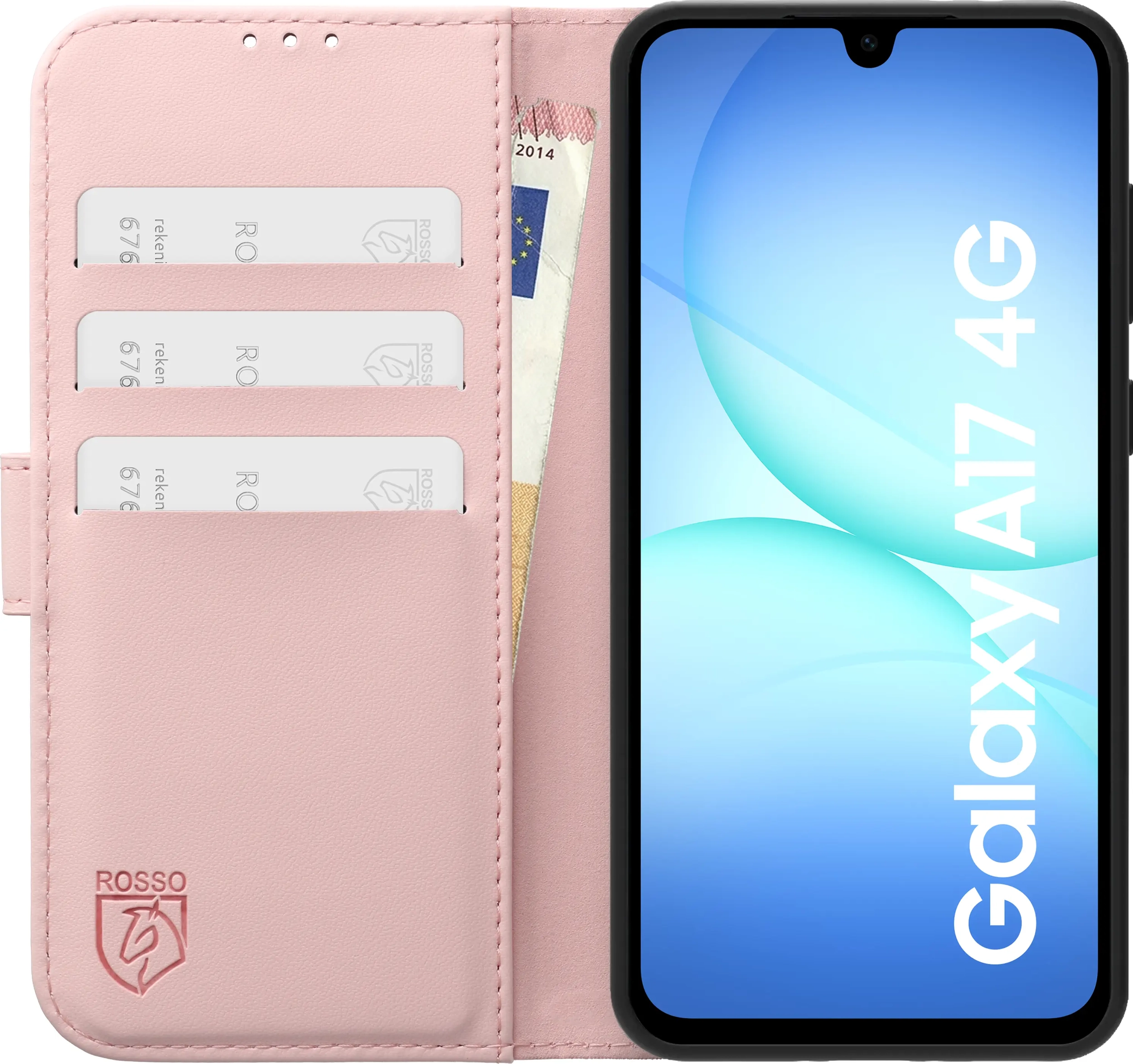 Rosso Element Modern Samsung Galaxy A17 Hoesje Book Case Wallet Roze afbeelding 3