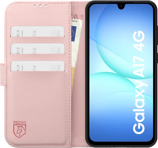 Rosso Element Modern Samsung Galaxy A17 Hoesje Book Case Wallet Roze afbeelding 3