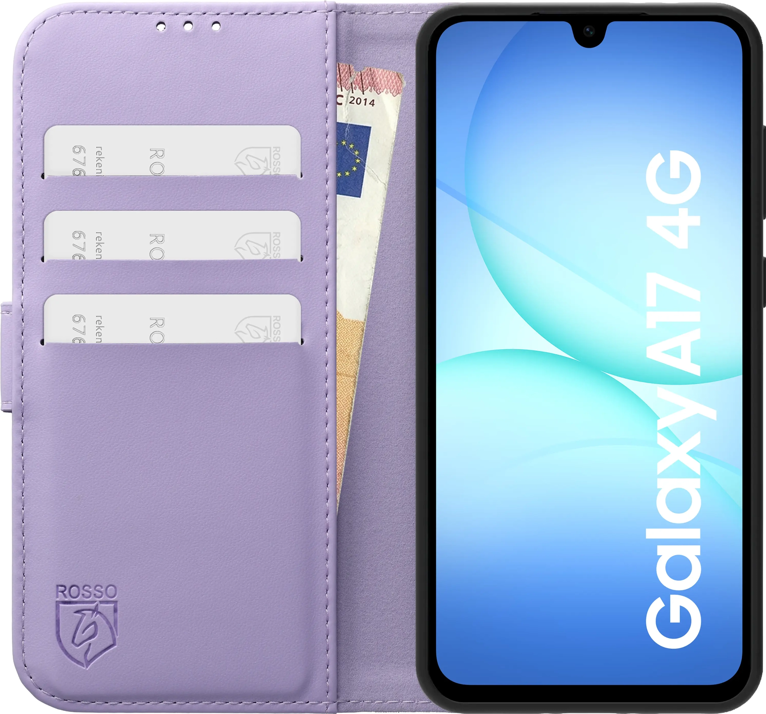 Rosso Element Modern Samsung Galaxy A17 Hoesje Book Case Wallet Paars afbeelding 3