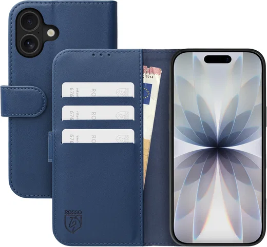 Rosso Element Modern Apple iPhone 17 Hoesje Book Case Wallet Blauw afbeelding 1