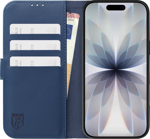 Rosso Element Modern Apple iPhone 17 Hoesje Book Case Wallet Blauw afbeelding 3