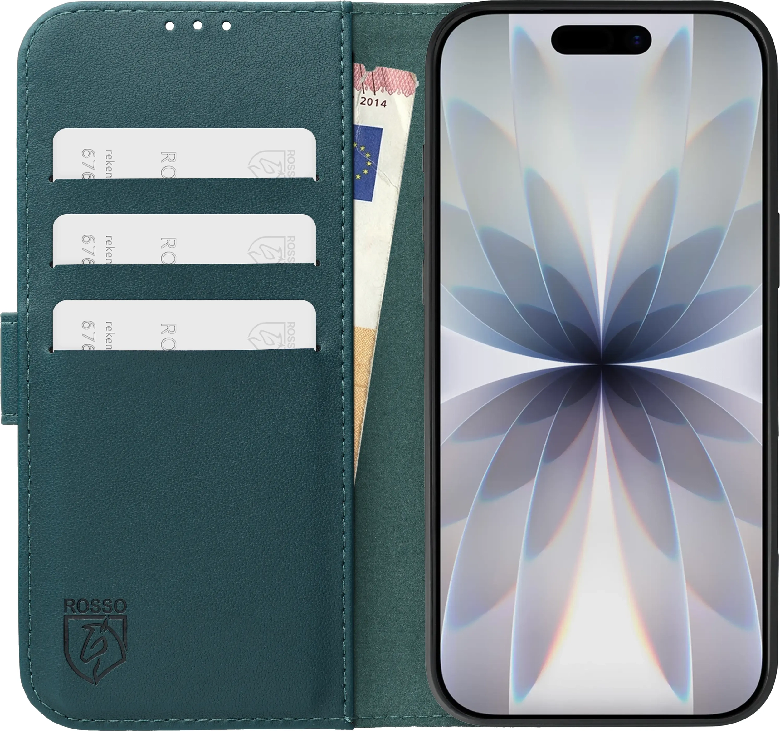 Rosso Element Modern Apple iPhone 17 Hoesje Book Case Wallet Groen afbeelding 3