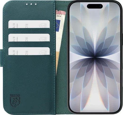 Rosso Element Modern Apple iPhone 17 Hoesje Book Case Wallet Groen afbeelding 3