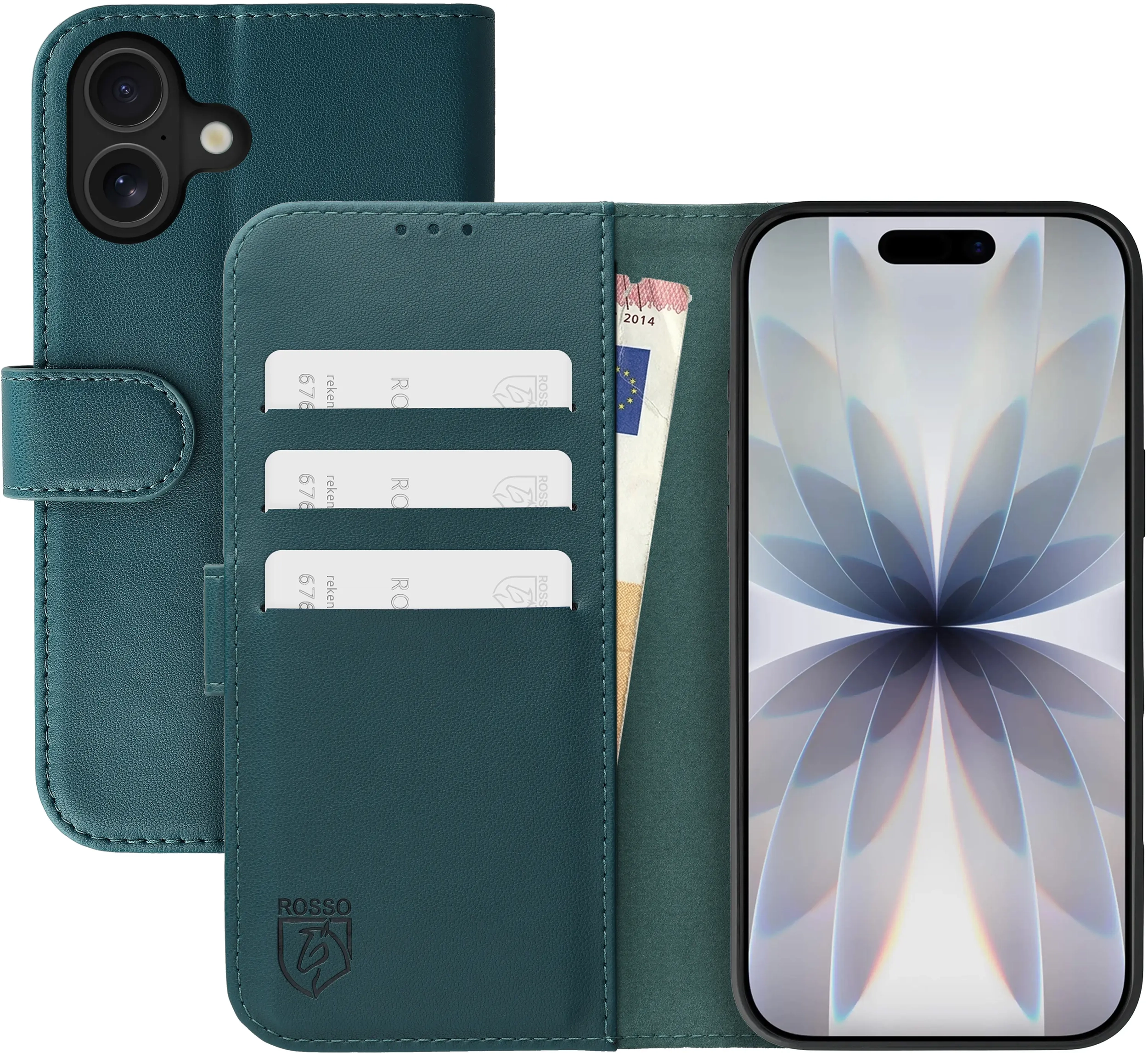 Rosso Element Modern Apple iPhone 17 Hoesje Book Case Wallet Groen afbeelding 1
