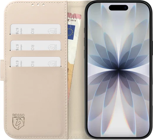 Rosso Element Modern Apple iPhone 17 Hoesje Book Case Wallet Beige afbeelding 3