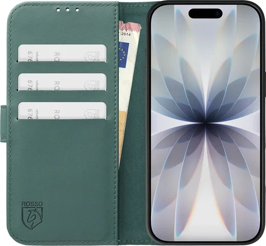 Rosso Element Modern Apple iPhone 17 Hoesje Book Case Wallet Licht Groen afbeelding 3