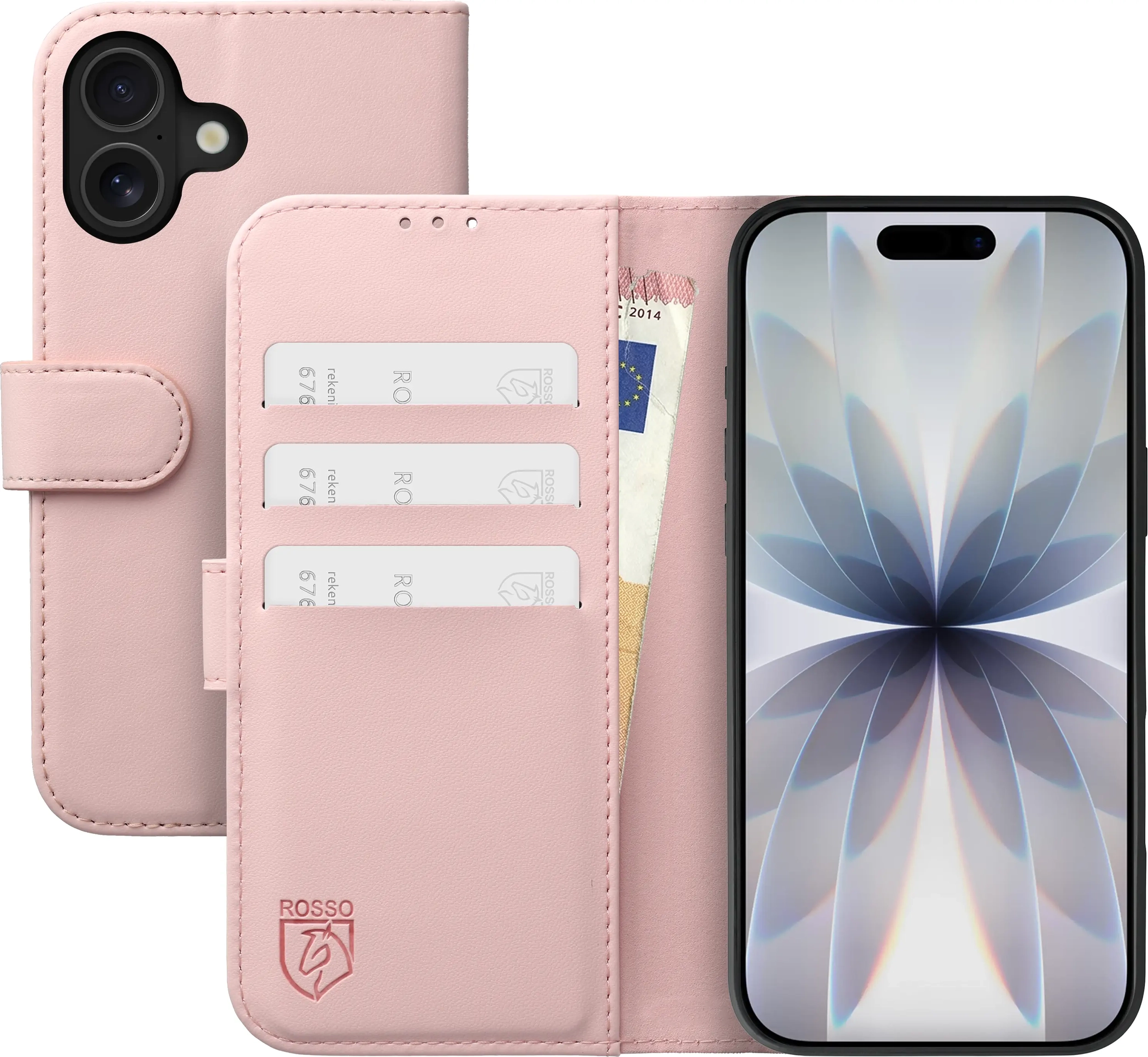 Rosso Element Modern Apple iPhone 17 Hoesje Book Case Wallet Roze afbeelding 1