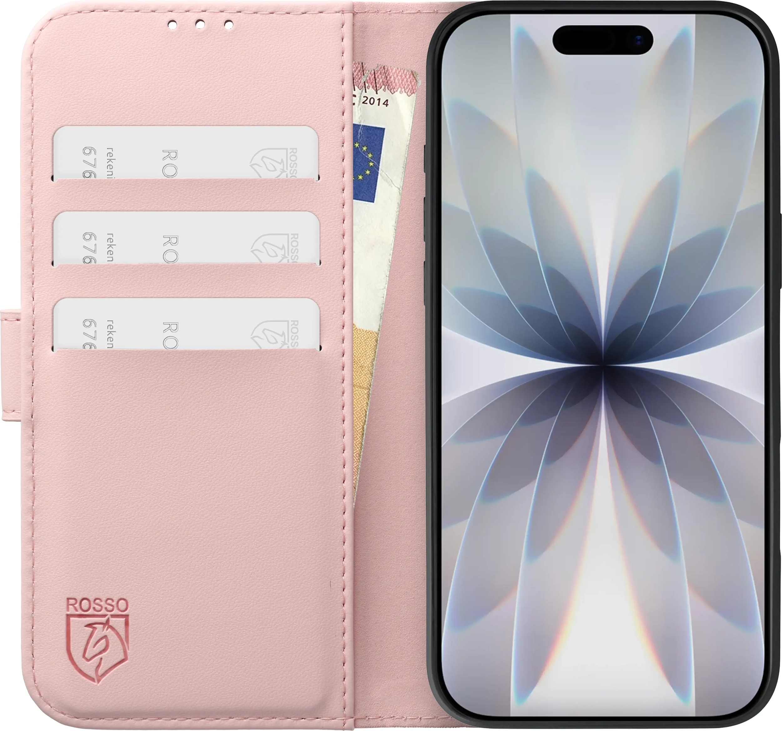 Rosso Element Modern Apple iPhone 17 Hoesje Book Case Wallet Roze afbeelding 3